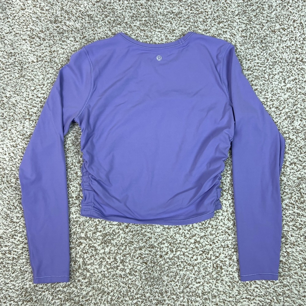Lululemon Shirt Womens Small Purple Ruched Long Sleeve Yoga Gym Workout Top - Picture 5 of 7